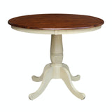 36" Round top Table/2 Chairs/ Almond Espresso