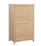 Hardwood Five Drawer Shaker Chest of Drawers